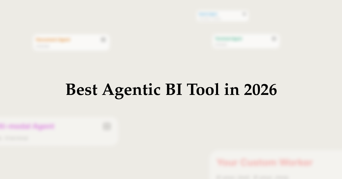 Best agentic BI Tool in 2026