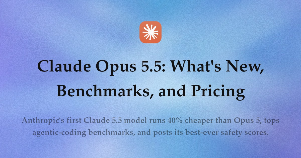 Claude Opus 5.5: What's New, Benchmarks, and Pricing