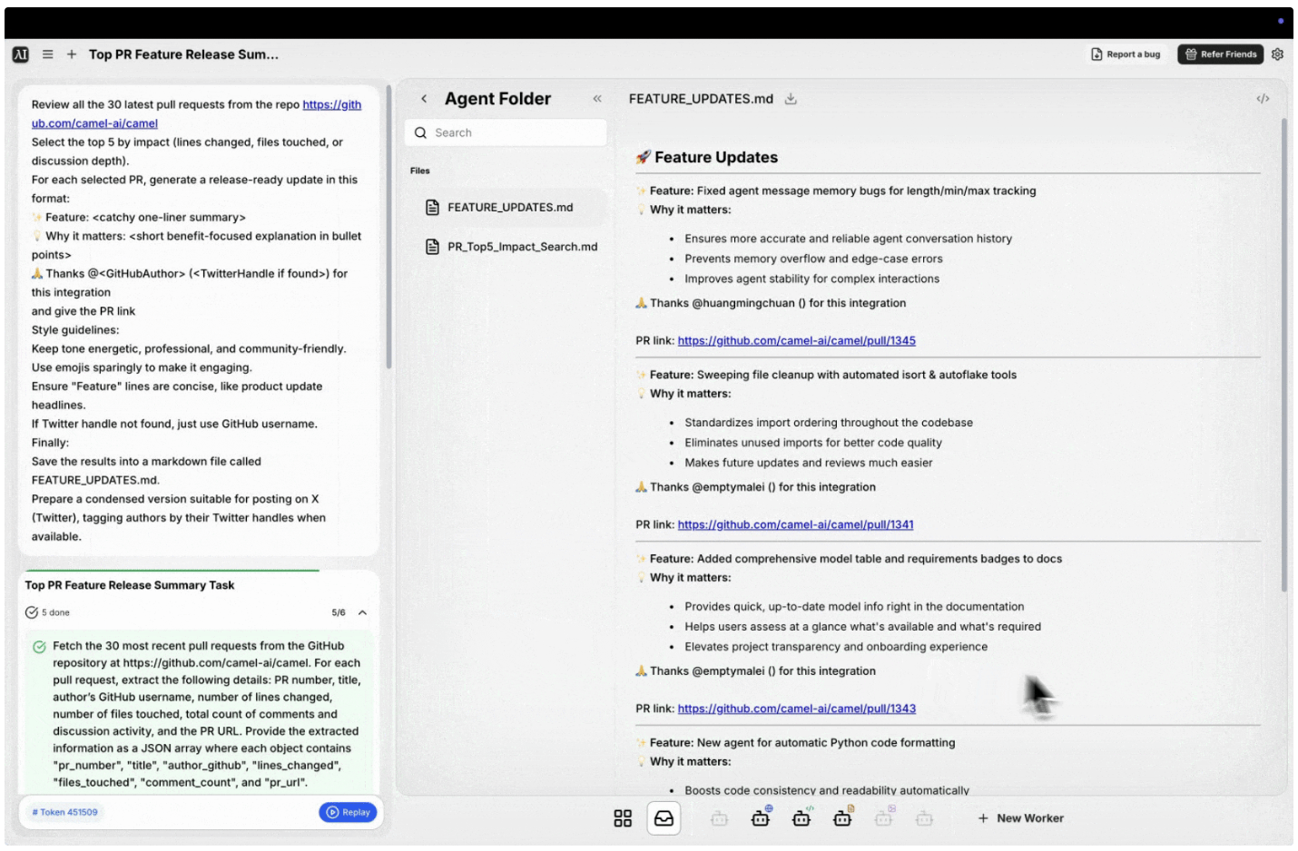 View AI-generated release notes from GitHub pull requests