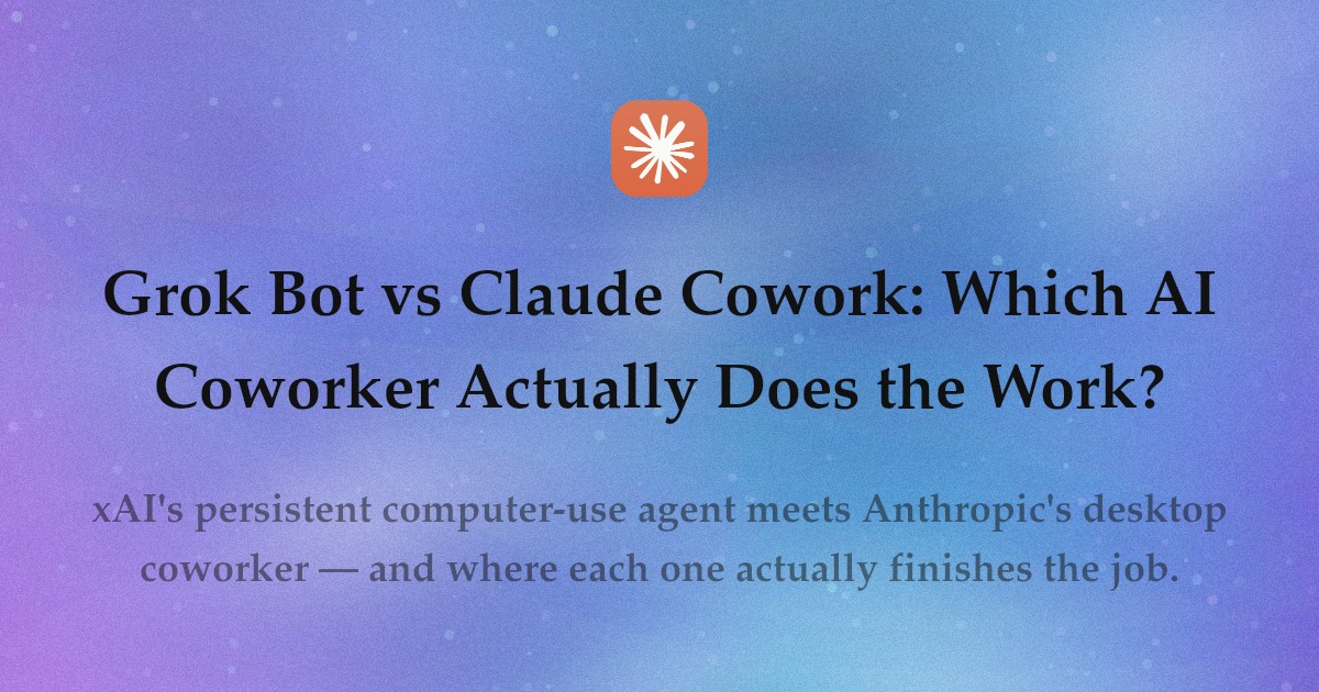 Grok Bot vs Claude Cowork: Which AI Coworker Actually Does the Work?