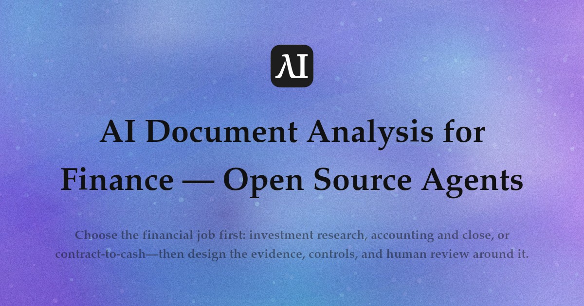 AI Document Analysis for Finance — Open Source Agents