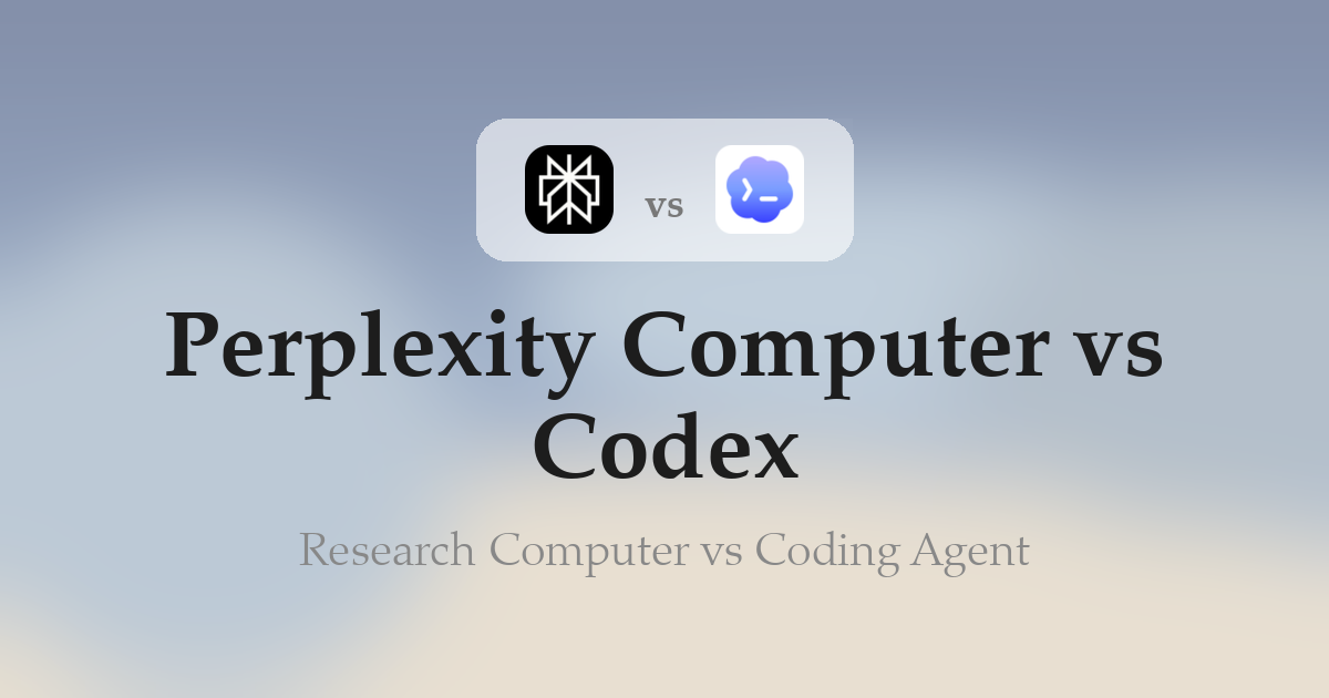 Perplexity Computer vs Codex: Research Computer vs Coding Agent