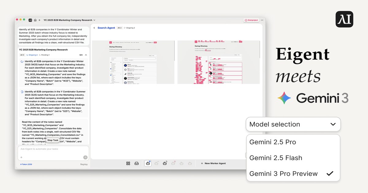 Run Enterprise Agents with Eigent & Gemini 3 Pro