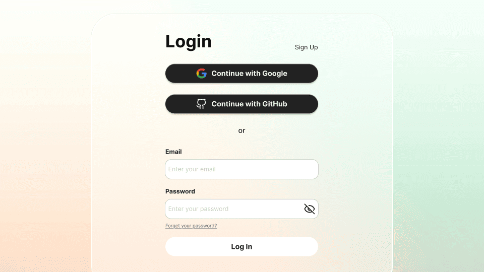 Step 3: Log in using your Eigent Account