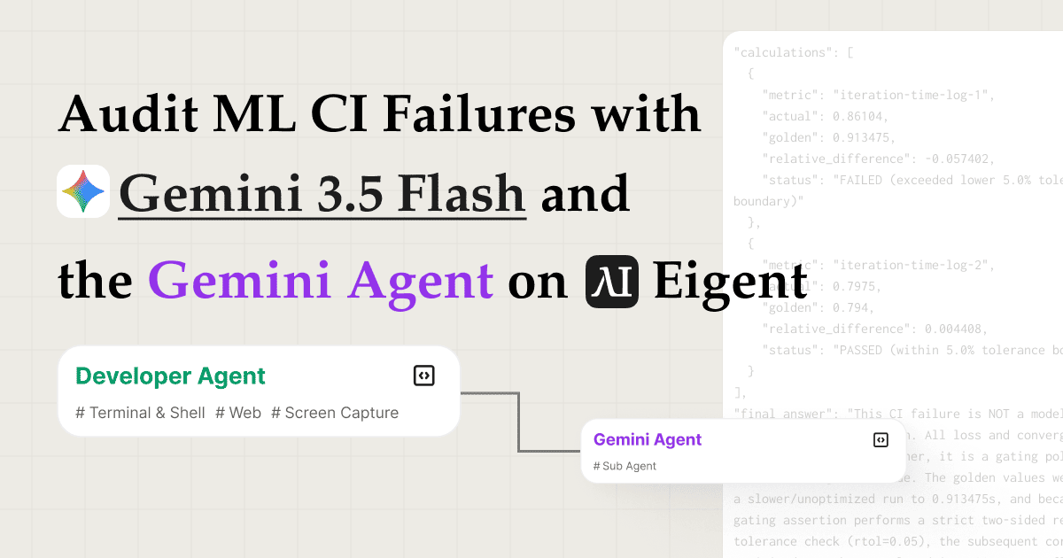 Audit ML CI Failures with Gemini 3.5 Flash on Eigent