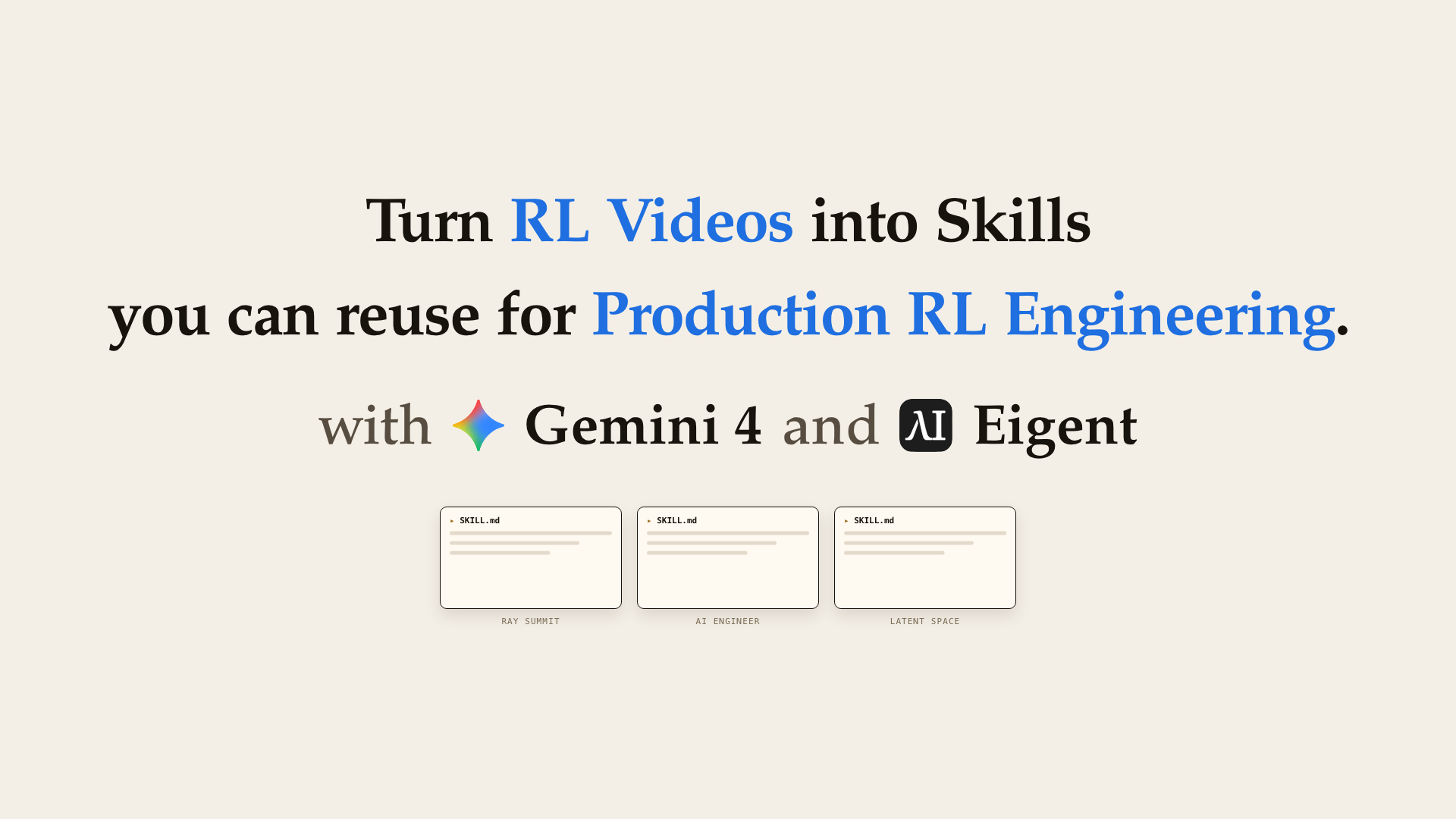 Gemini 4: Turn Video Tutorials into Production RL Engineering Skills